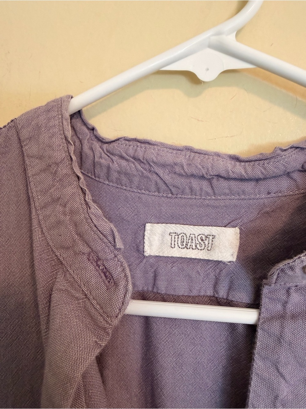 Toast Light Purple 100% Cotton Popover Top - Picture 2 of 7